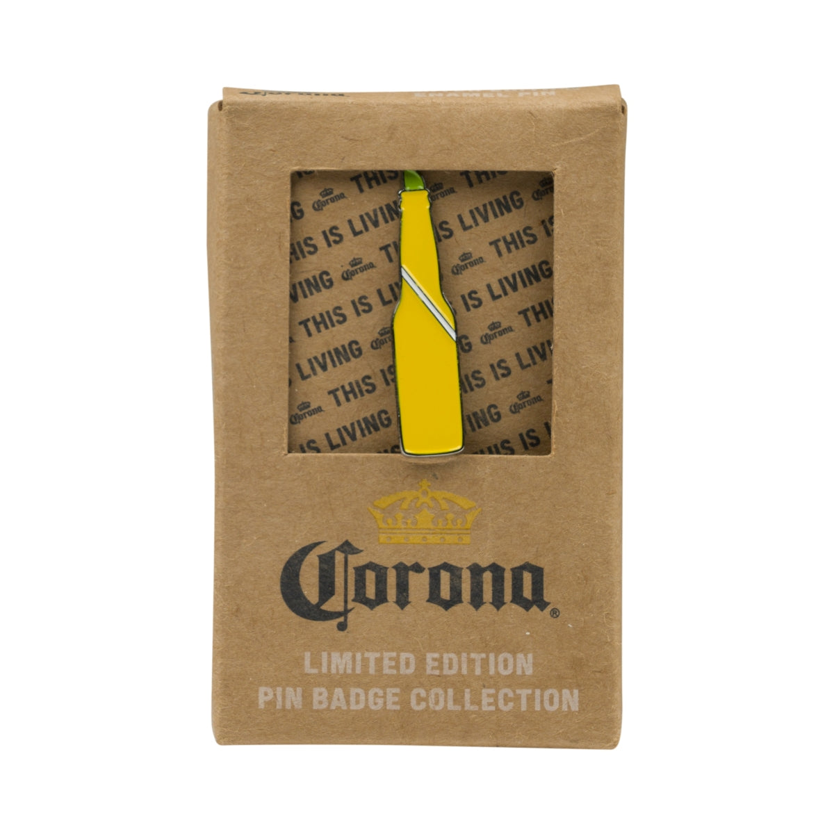 Broche Corona Beer Bottle Yellow Metal Pin Revers Badge