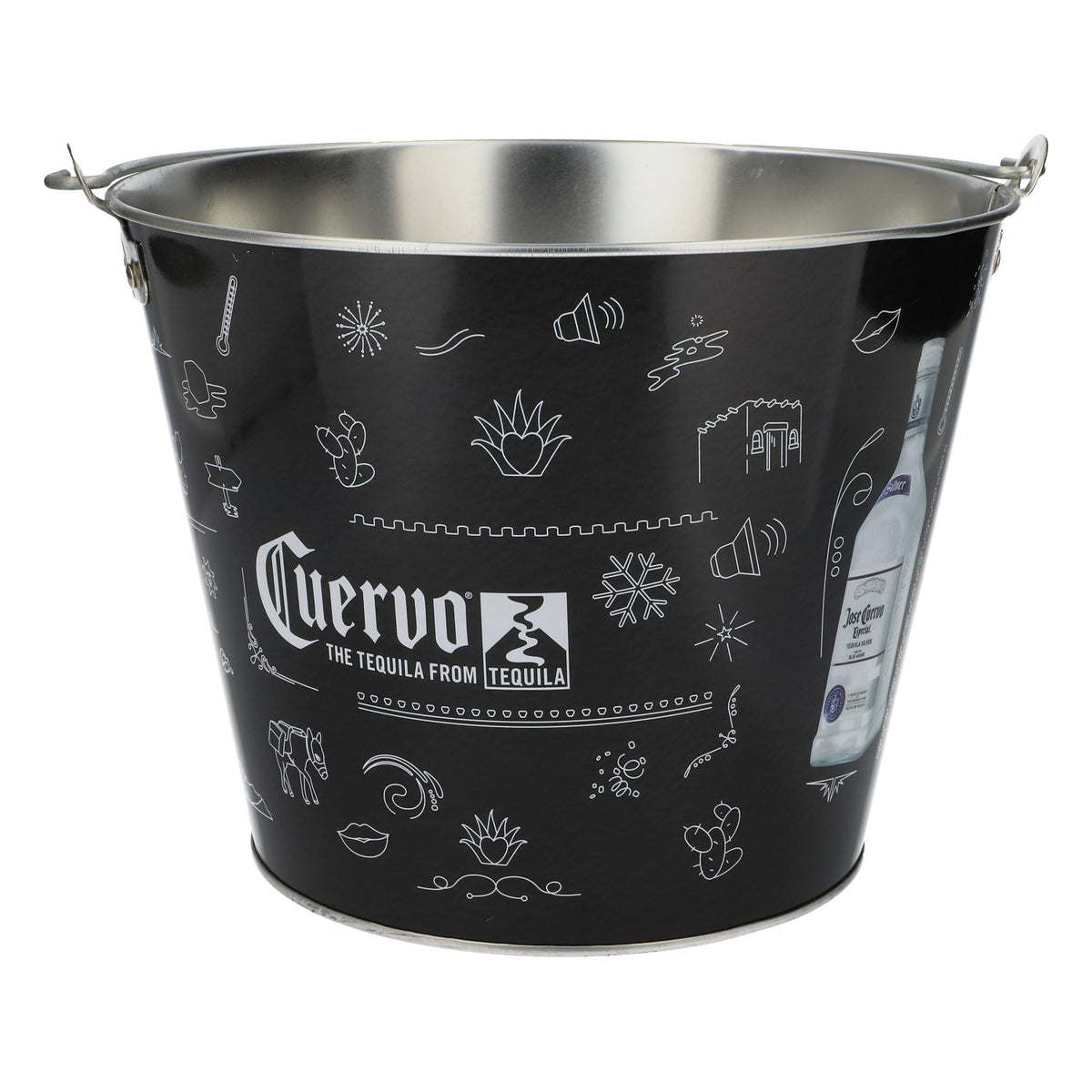 Cuervo Jose Seau à glace Refroidisseur de bouteille Seau à glace 5 l Métal noir
