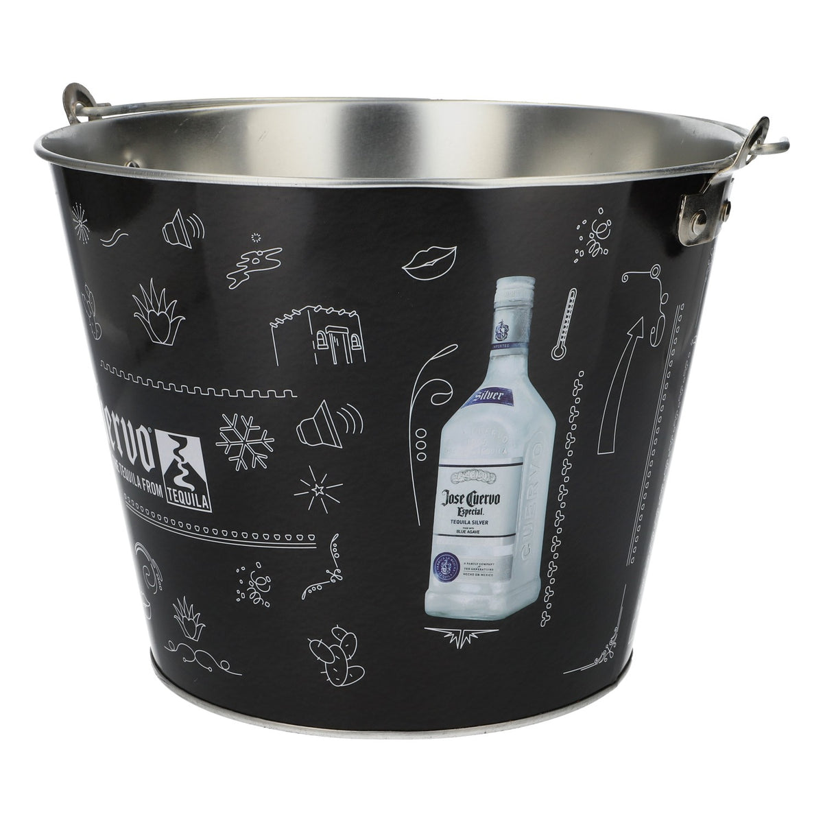 Cuervo Jose Seau à glace Refroidisseur de bouteille Seau à glace 5 l Métal noir – Vue 2