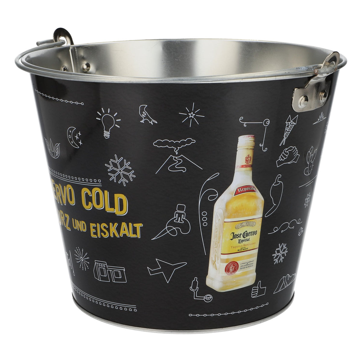 Cuervo Jose Seau à glace Refroidisseur de bouteille Seau à glace 5 l Métal noir – Vue 4