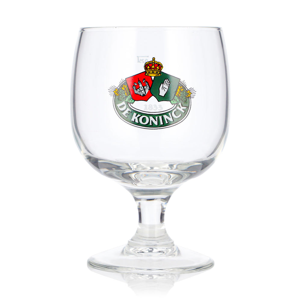 Verre à bière De Koninck 0,25 l, forme tulipe, logo vert, verre à bière, verre à pied, verre à bière tulipe, dégustation
