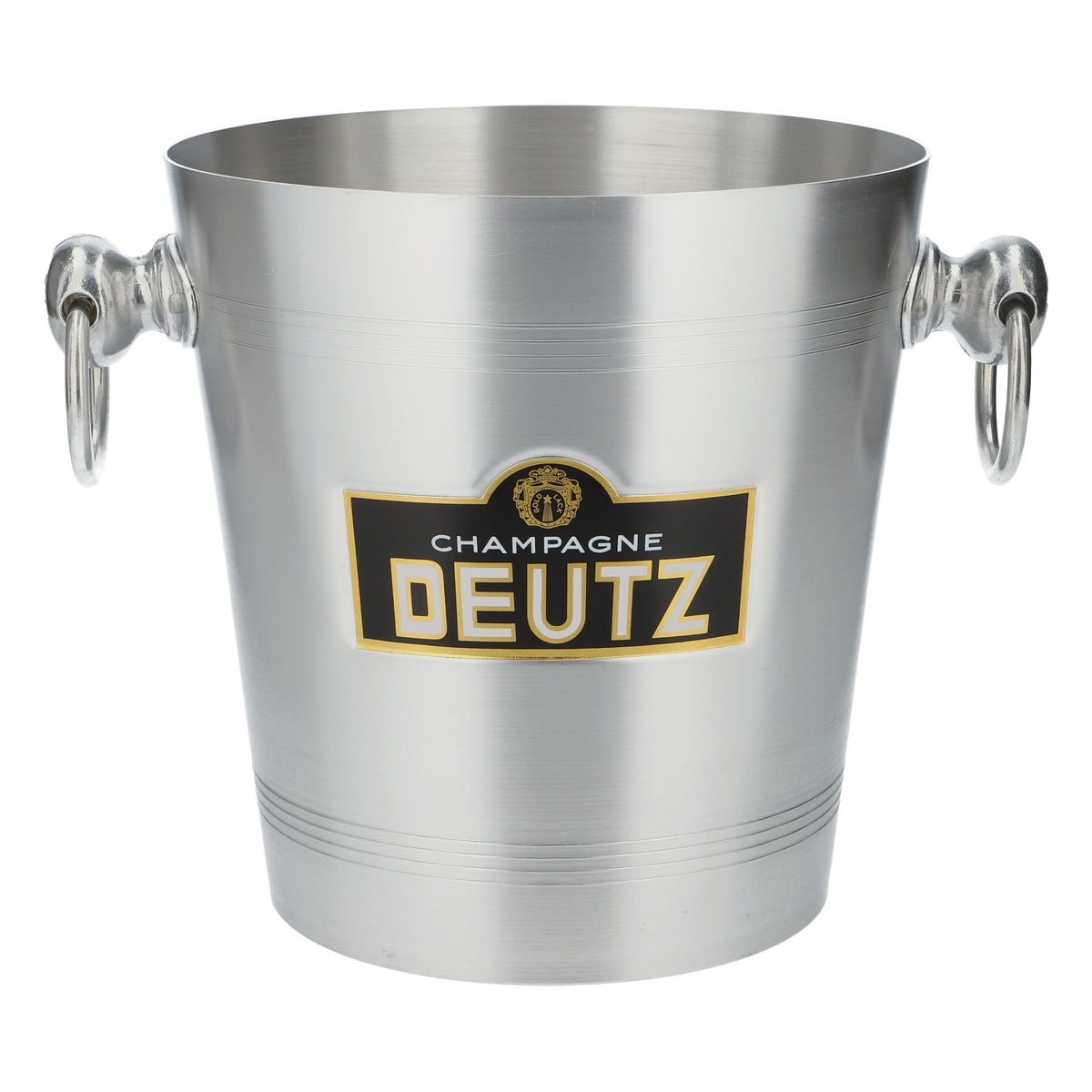 Seau à glace Deutz Champagne, refroidisseur de bouteilles en métal argenté avec poignée