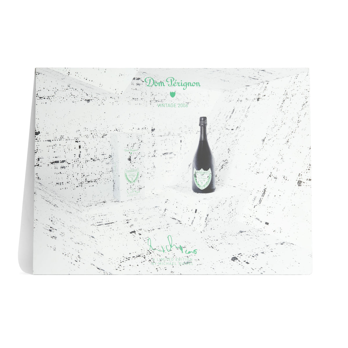 Dom Pérignon Champagne Tableau mural 84x63 cm pièce blanche avec bouteille millésime 2006