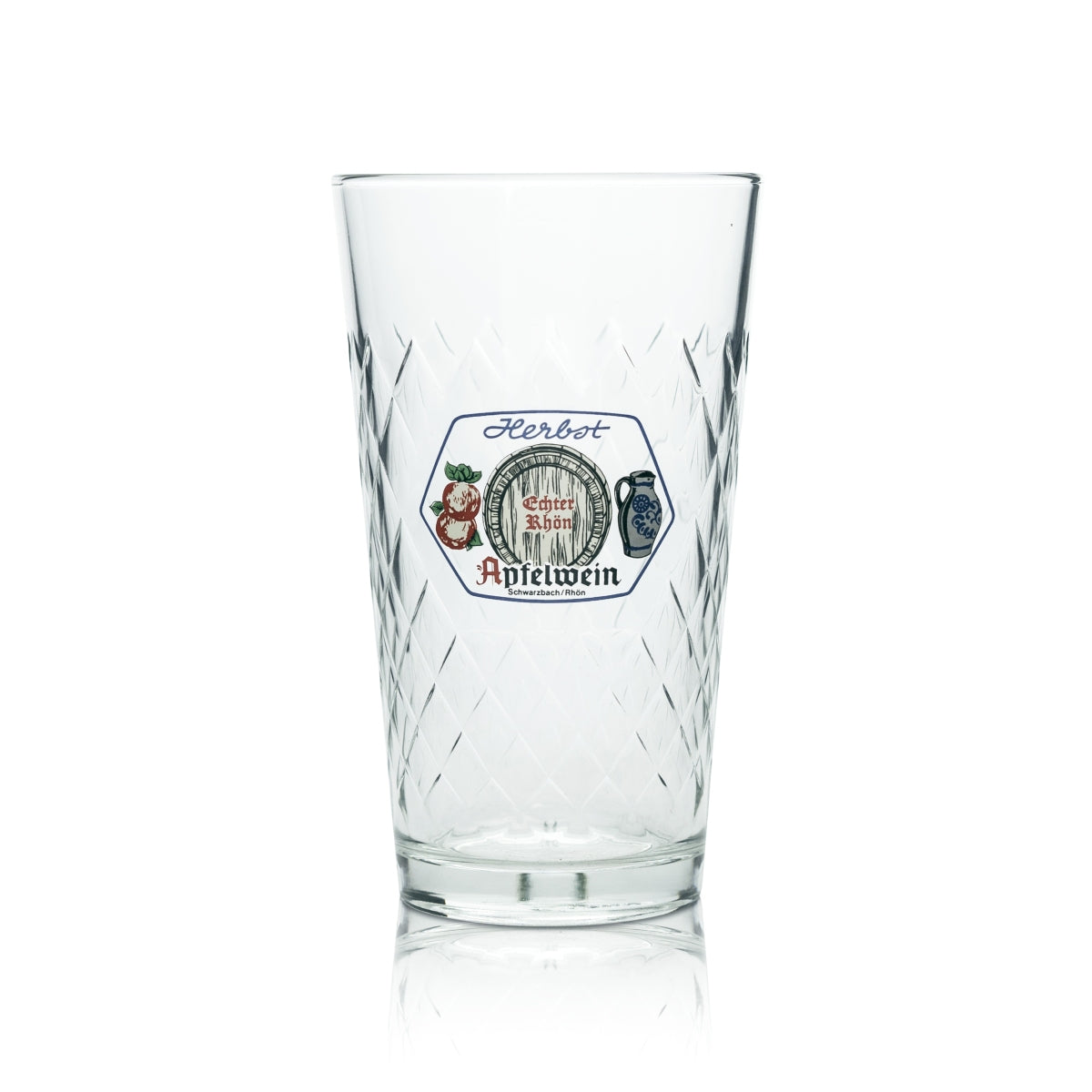 Verre Röhn 0,5 l pour cidre Long Drink Relief Automne Verres à rayures Francfort