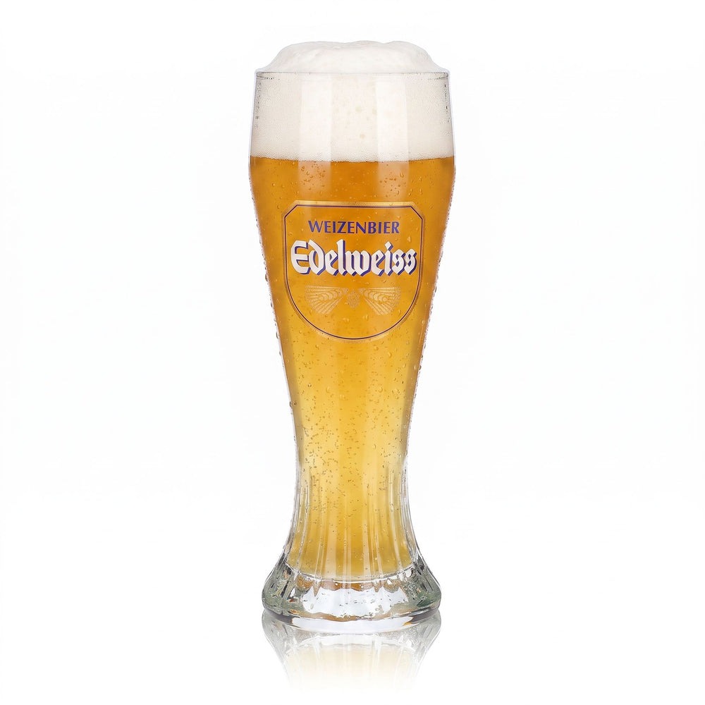 Verre à bière Edelweißbrauerei, 0,5 l, forme de coupe, verre à bière de blé, relief « Sahm »