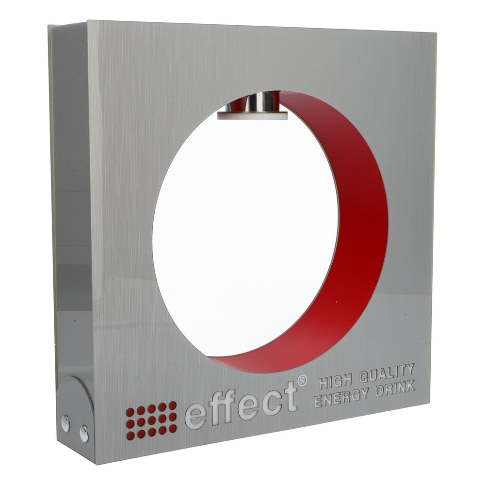 Effect Energy Enseigne lumineuse rectangulaire LED avec bloc d'alimentation argenté, bouteille magnétique flottante