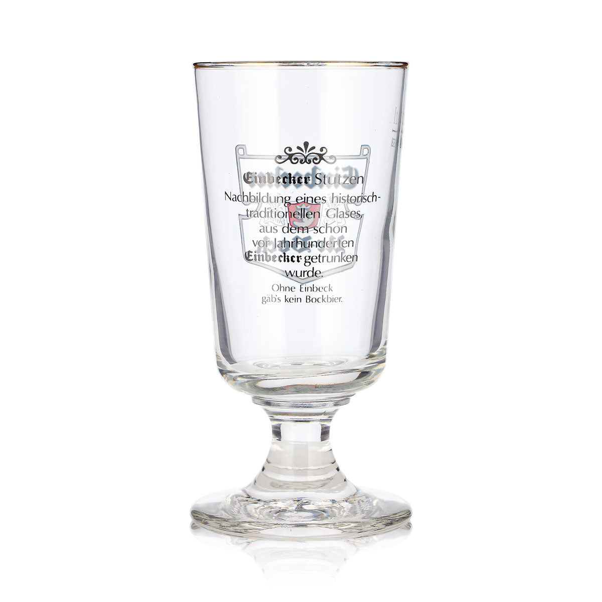 Verre à bière Einbecker 0,2 l, forme calice, Urbock Exclusiv, bord doré, Rastal – Vue 3