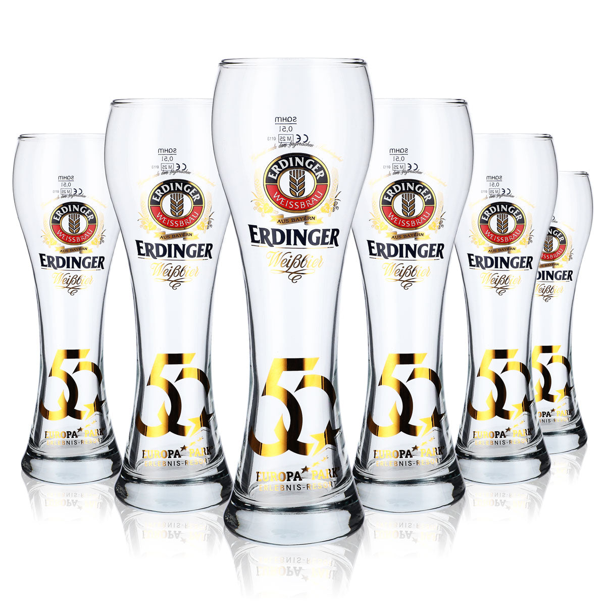 Verre à bière Erdinger Weissbier Verre à collectionner 0,5 l Verre à bière blanche 50 J. E.P. – Vue 4