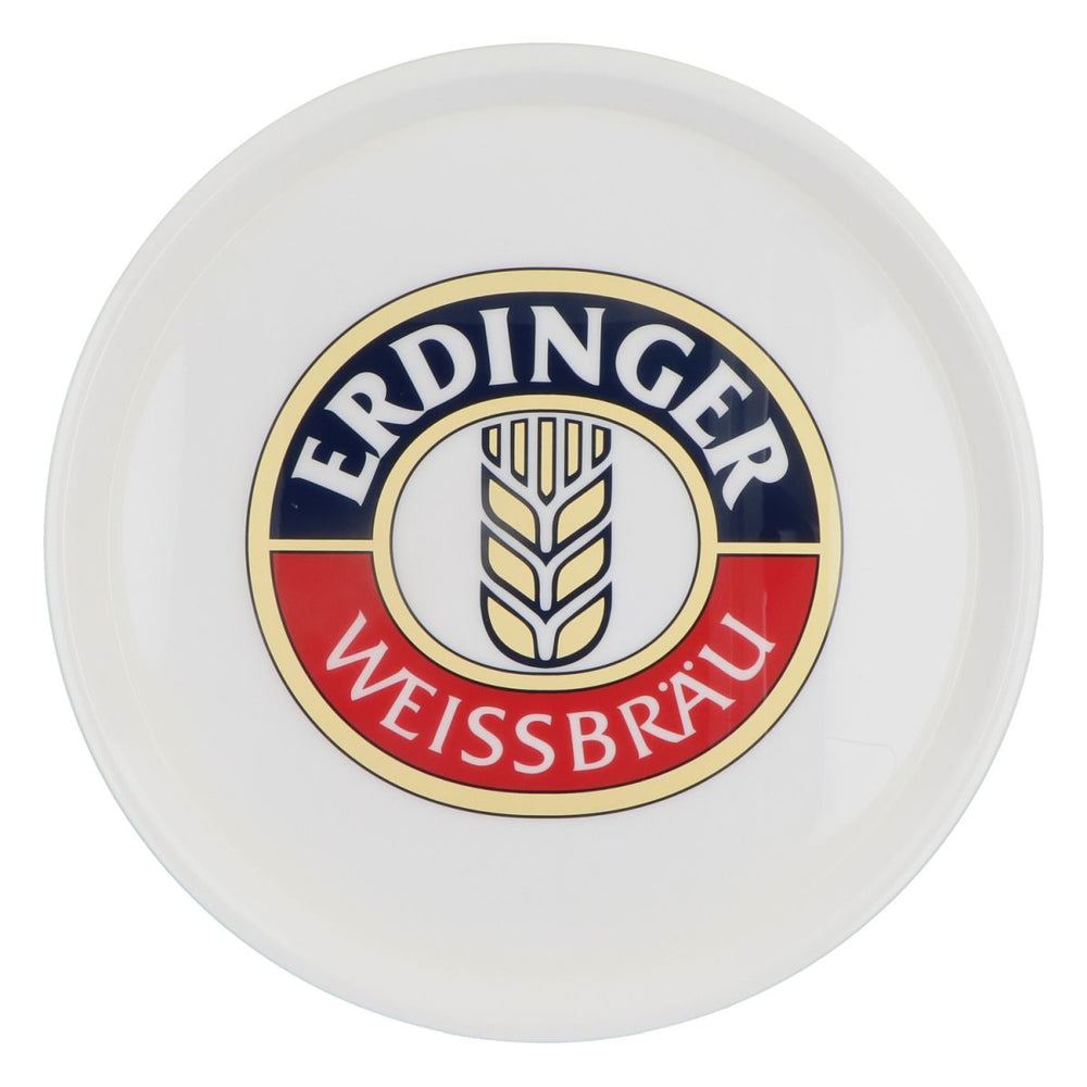 Plateau de service pour bière blanche Erdinger Plateau rond Plateau de serveur Rond Blanc