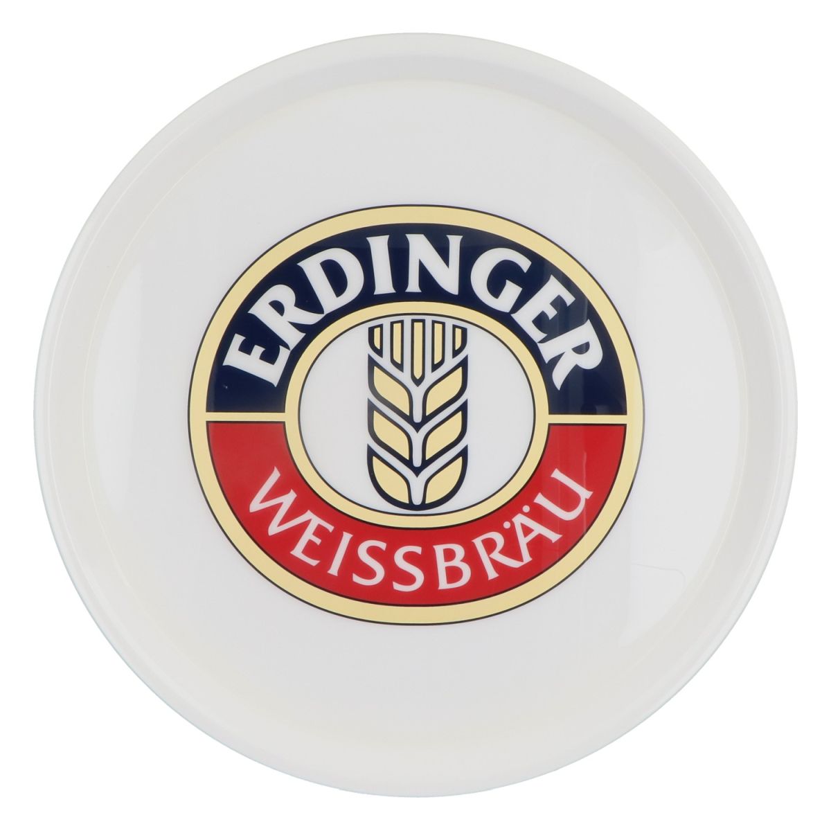 Plateau de service pour bière blanche Erdinger Plateau rond Plateau de serveur Rond Blanc