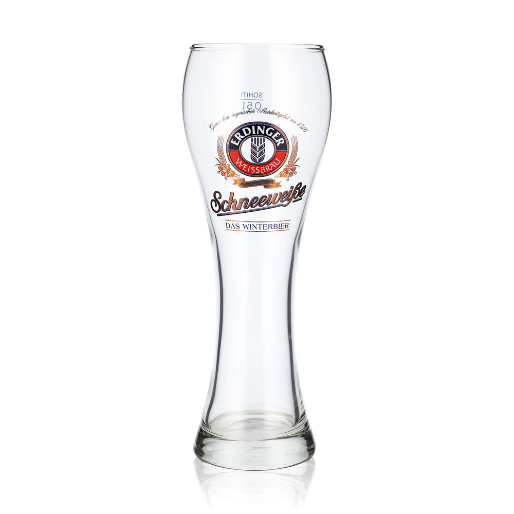 Verre à bière Erdinger Weissbräu 0,5 l, verre à bière blanche « Schneeweiße », la bière d'hiver « Sahm »