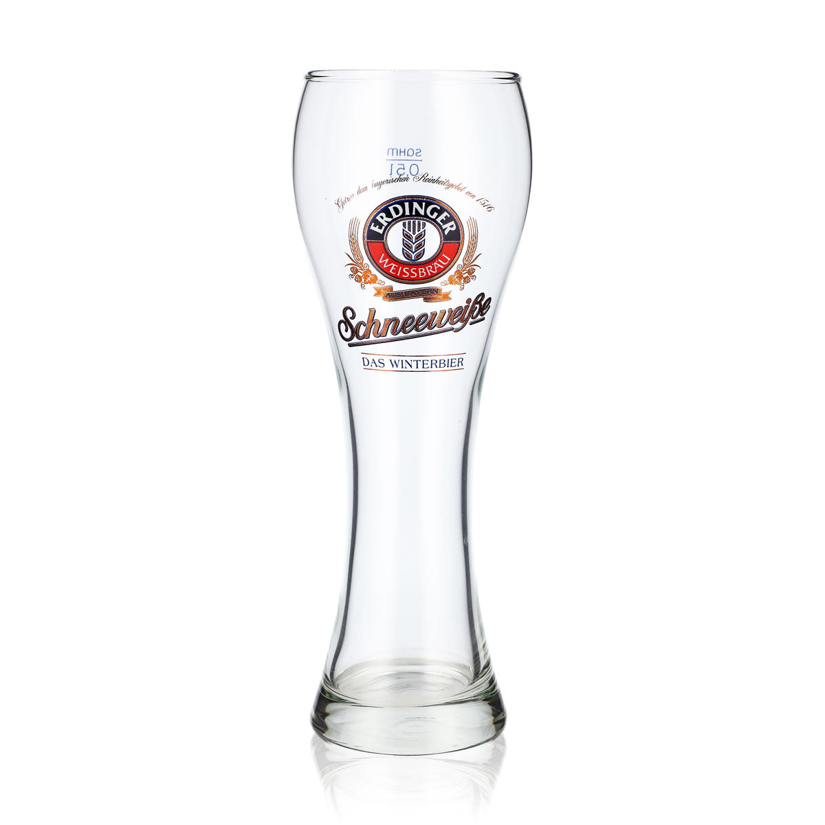Verre à bière Erdinger Weissbräu 0,5 l, verre à bière blanche « Schneeweiße », la bière d'hiver « Sahm »