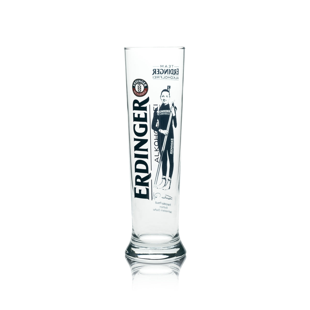 Verre à bière Erdinger Weißbräu 0,5 l, blé, sans alcool, Biathlon Stars Team