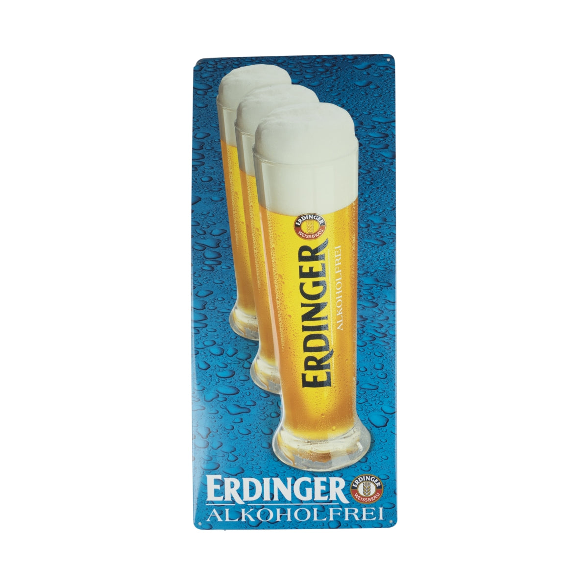 Plaque murale Erdinger Weissbräu en tôle, sans alcool, 24,6 x 57,6 cm, décoration, merchandising
