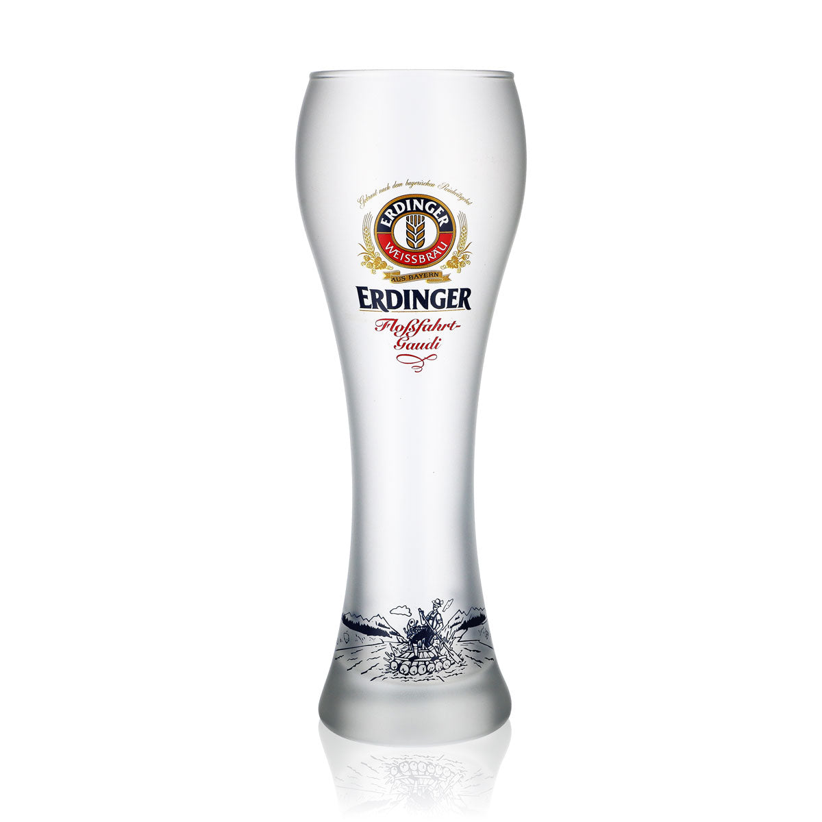 Verre à bière Erdinger Weizenglas 0,5 l mat « Floßfahrt-Gaudi » Verres à bière satinés blancs