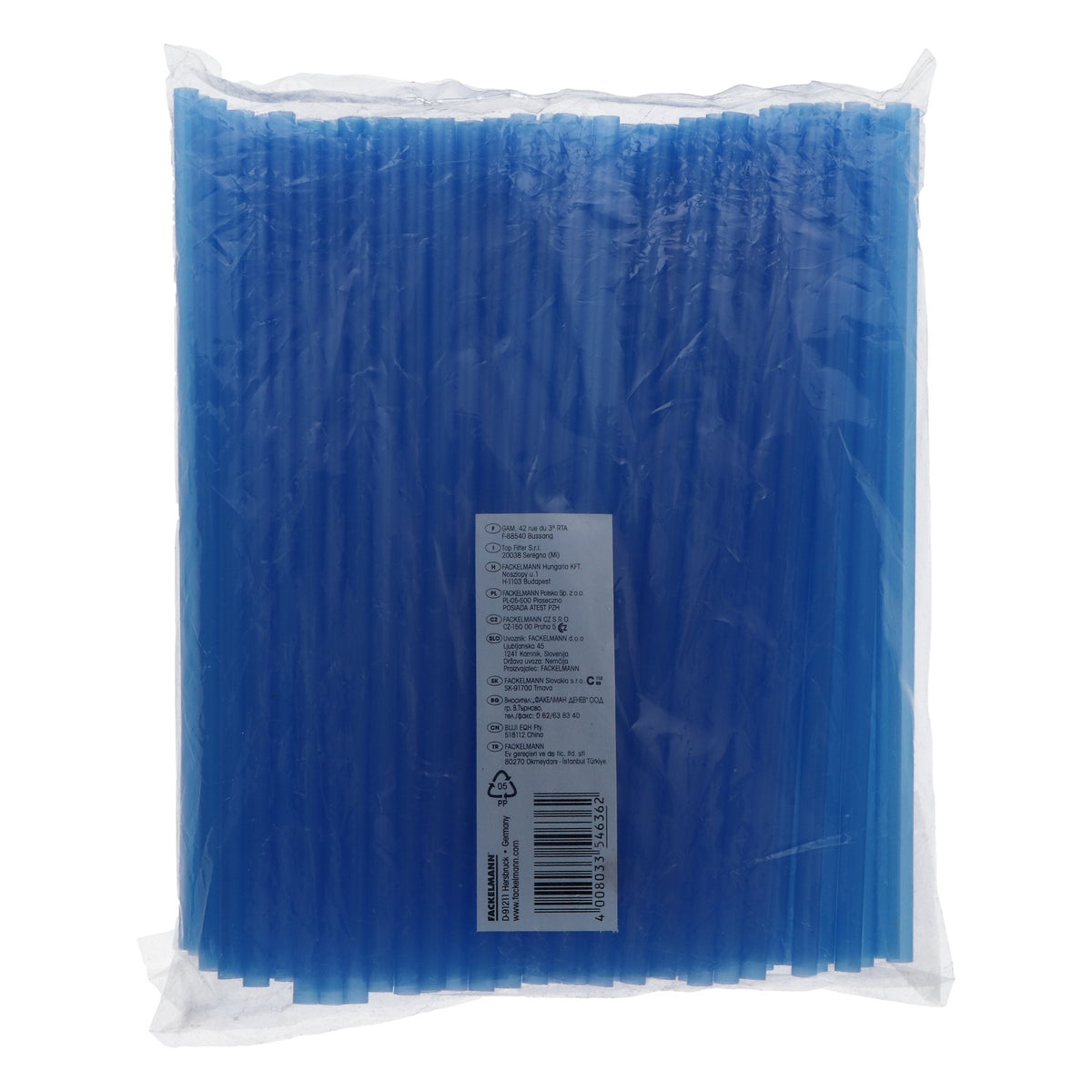 Pailles Fackelmann 135 Jumbo en plastique bleu 0,8 x 25,5 cm