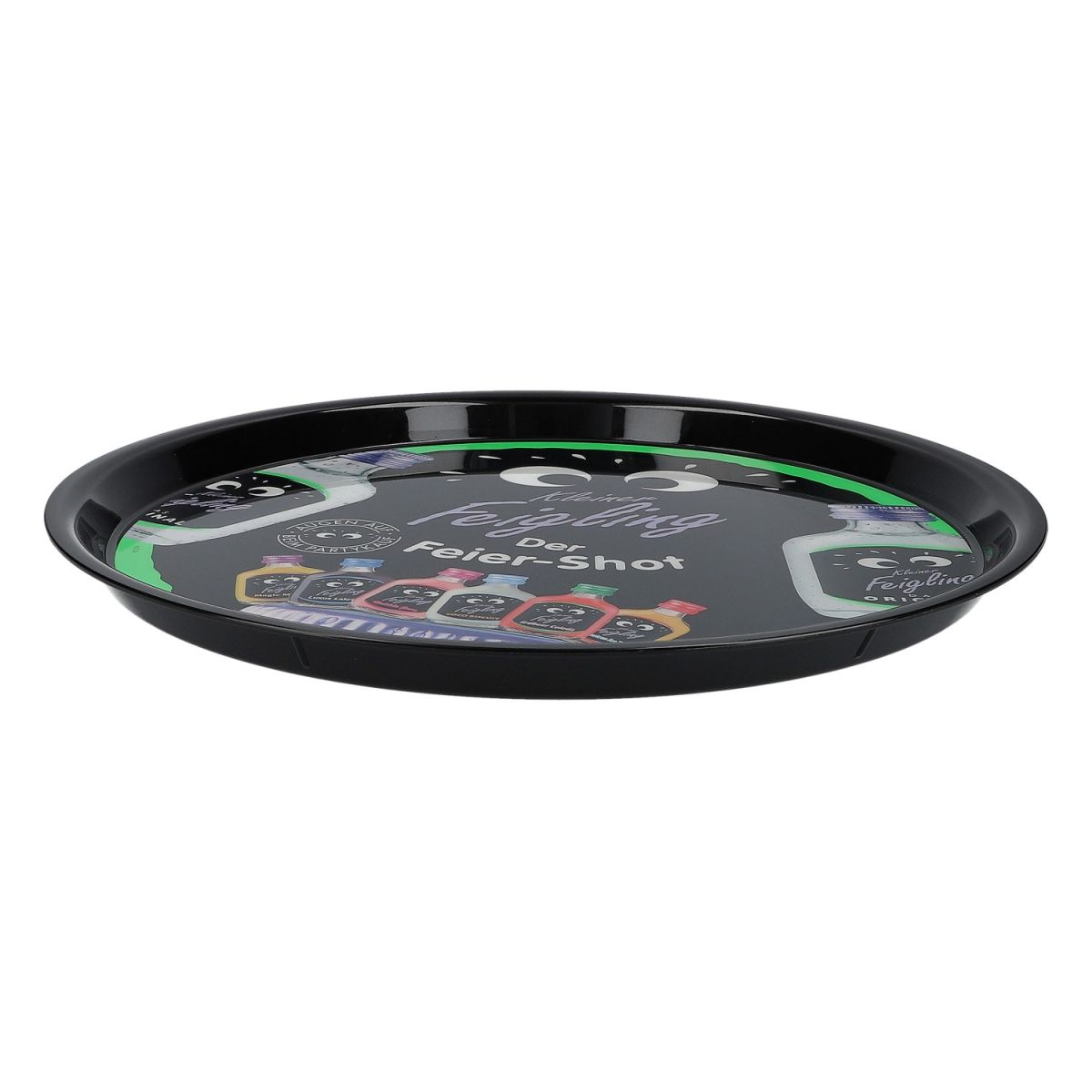Feigling Liqueur Plateau Plateau de service Plateau de serveur Plateau rond Vert Rond – Vue 2
