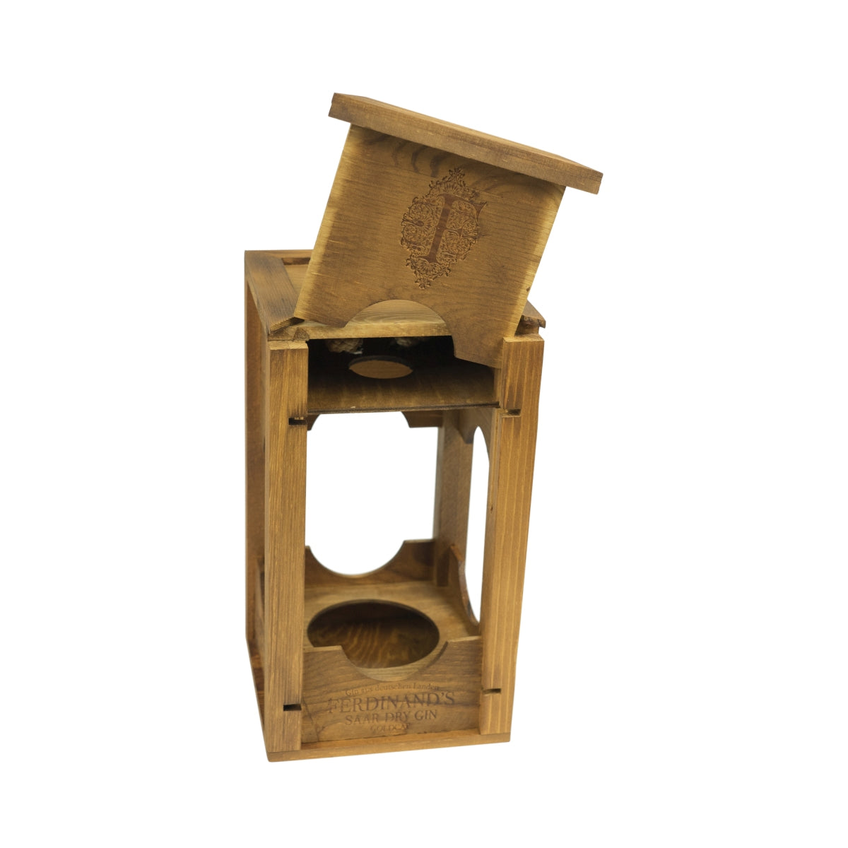 Lampe en bois Ferdinand Gin Lantern Glorifier Présentoir Display Show Bottle – Vue 3
