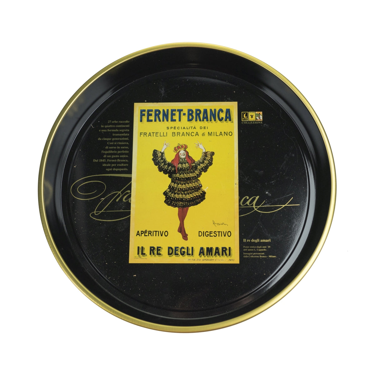 Fernet Branca Plateau Ø35cm Femme Gastronomie Serveuse Plateau de service Service