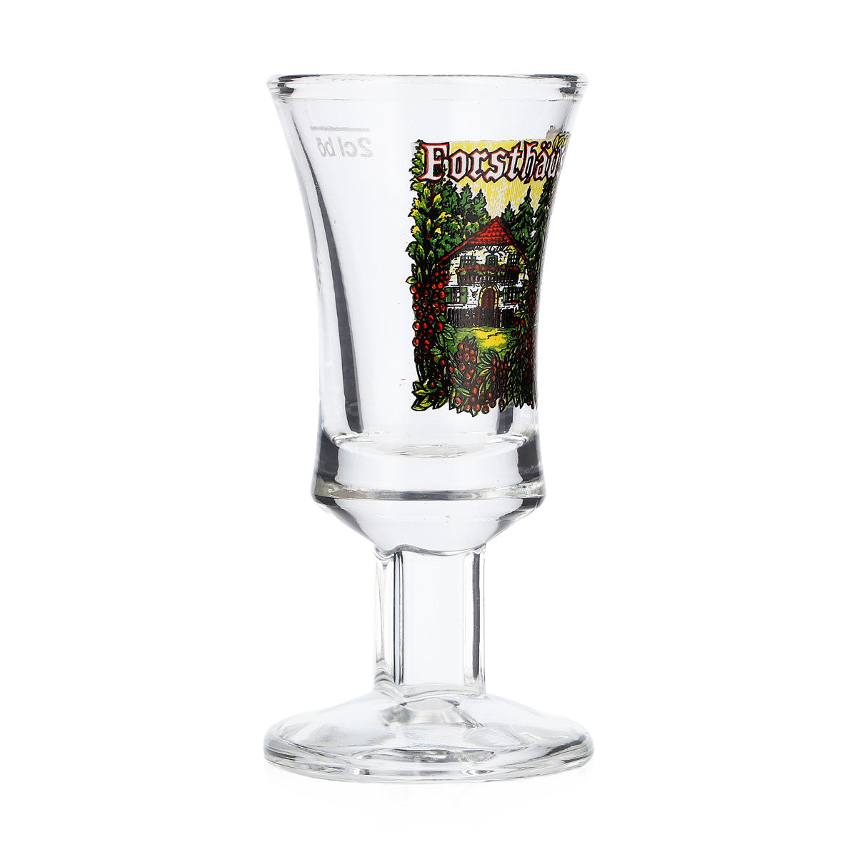 Eau-de-vie Forsthäusler, verre 2 cl Logo Haus Rittmeister hoch Stamper Böckling – Vue 2
