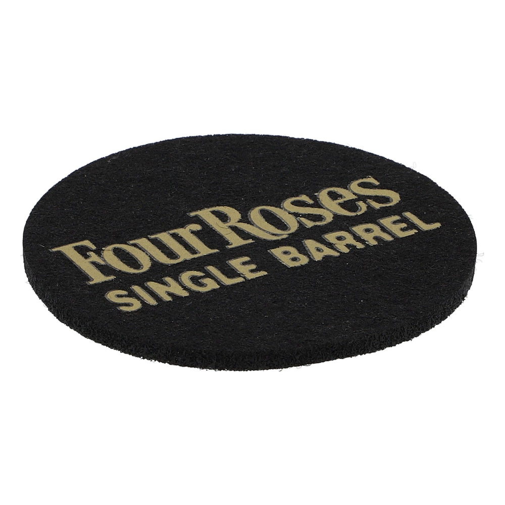 Four Roses Whiskey Sous-verres en feutre Sous-verres en verre Noir 6,2 cm de diamètre « Four Roses Single Barrell »