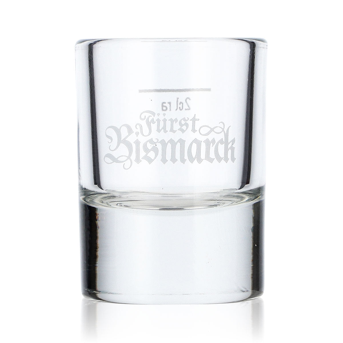 Verre à schnaps « Fürst Bismarck » 2 cl, avec une moustache gravée au fond du verre, verre à shot, verre à schnaps