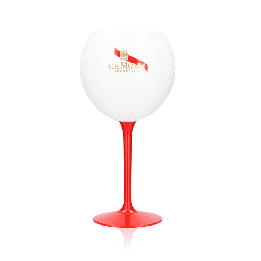 G.H. Mumm Verre à champagne en acrylique 0,62 l Verre ballon Champagne Blanc Pied rouge