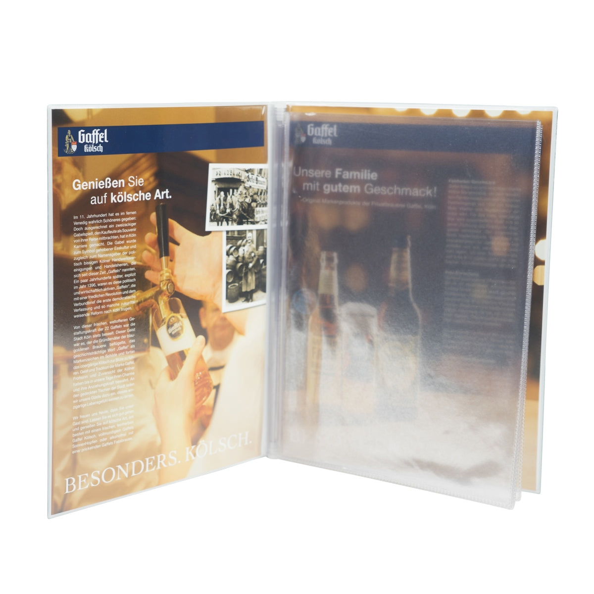 Gaffel Bière Carte des plats Boissons 6 inserts Simili cuir Restauration Serveur Bar – Vue 3