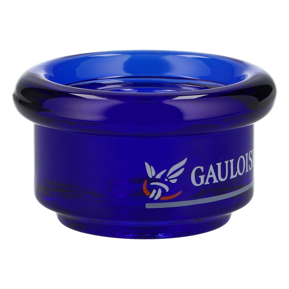Bougeoir Gauloises en verre bleu pour bougies cylindriques – Objet culte, décoration rétro – Vue 2