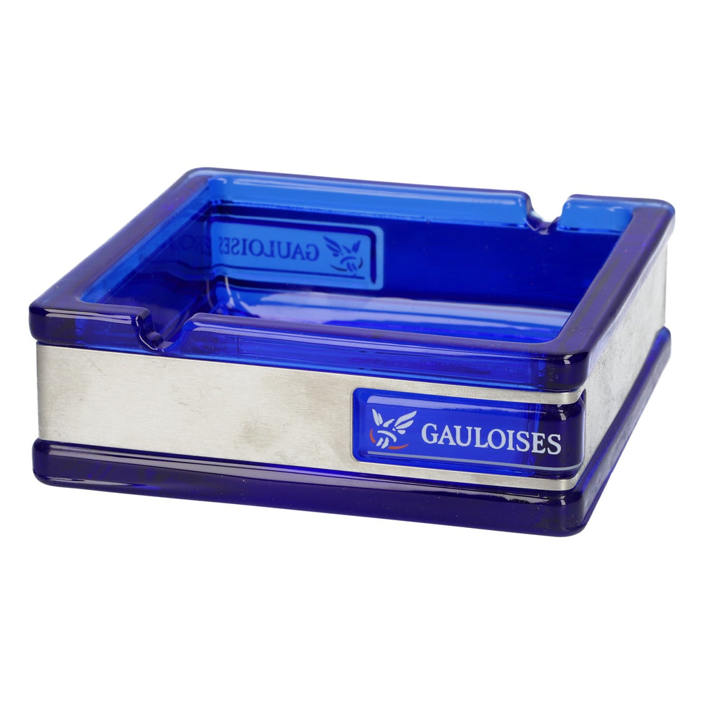 Cendrier Gauloises en verre bleu 10 x 10 cm Cendrier en verre Accessoires pour fumeurs