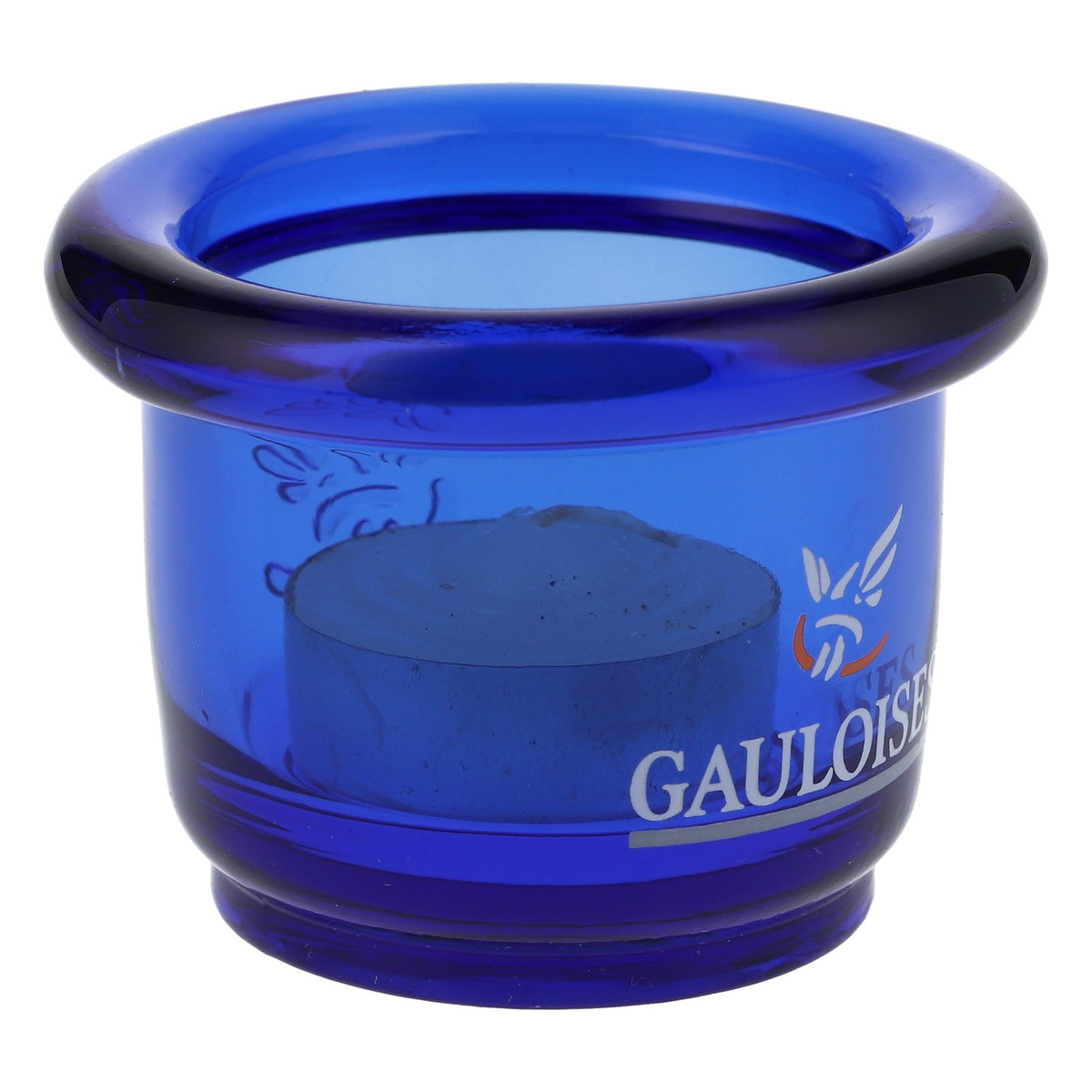 Photophore en verre Gauloises Cigarettes, rond, bleu, petit modèle – Vue 2