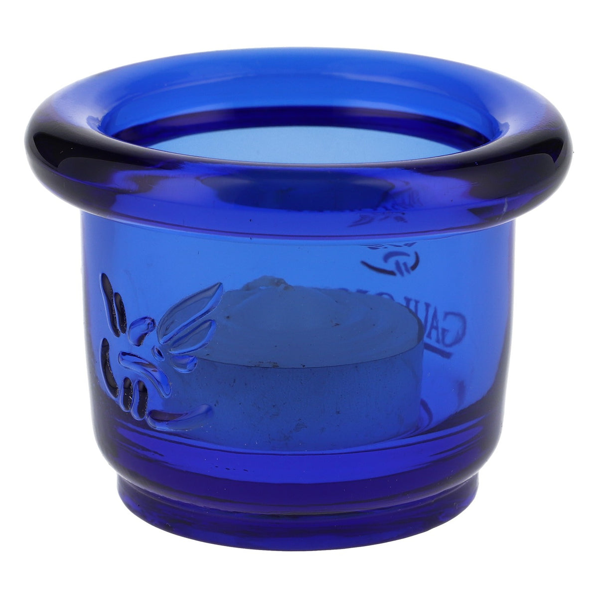 Photophore en verre Gauloises Cigarettes, rond, bleu, petit modèle – Vue 3