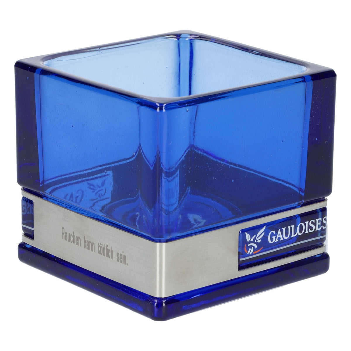 Gauloises Cigarettes Photophore Bleu Verre Support pour bougie à chauffe-plat Décoration Éclairage – Vue 3