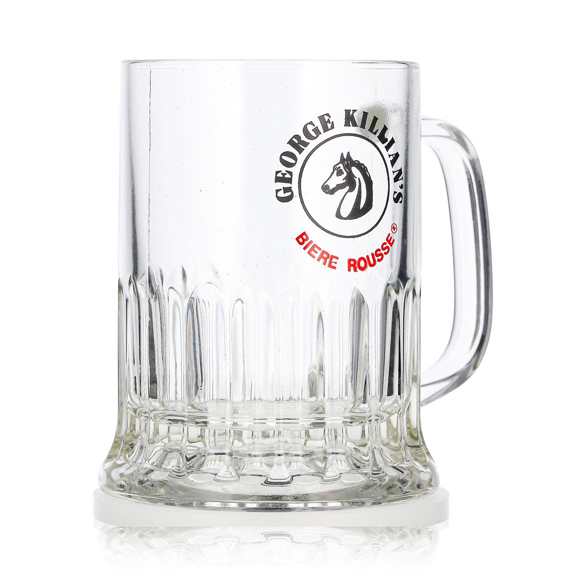 Verre à bière George Killian's, chope de 0,36 l, bières « Rousse », logo « Chevaux » en relief – Vue 3