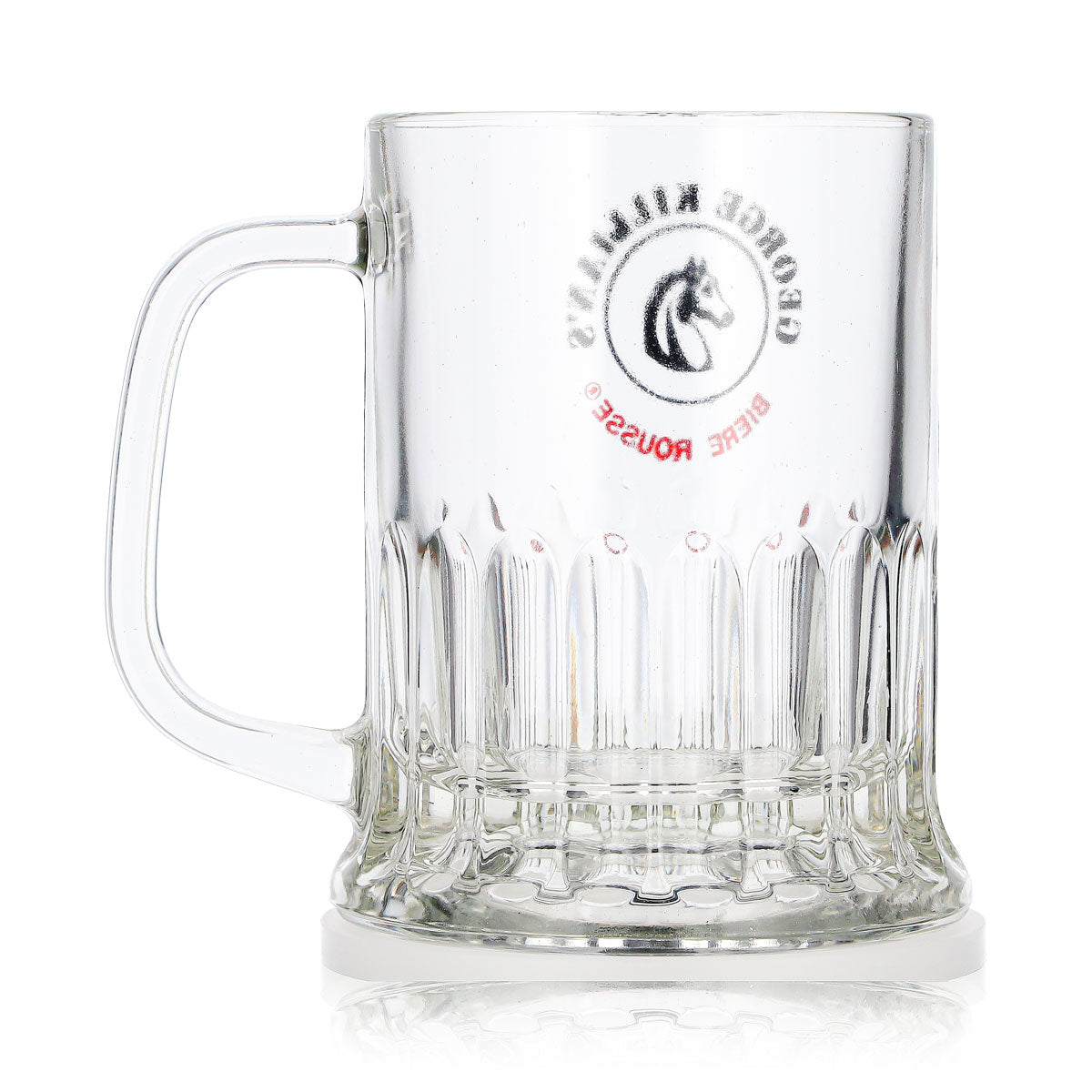 Verre à bière George Killian's, chope de 0,36 l, bières « Rousse », logo « Chevaux » en relief – Vue 5
