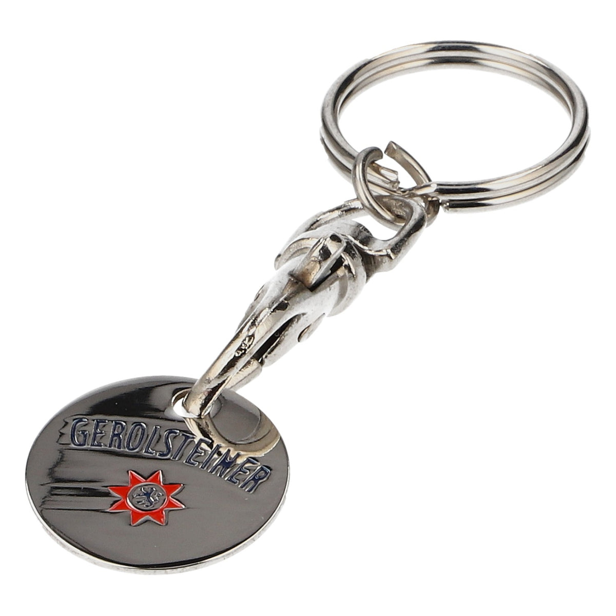 Porte-clés Gerolsteiner, pendentif en métal, neuf, argenté
