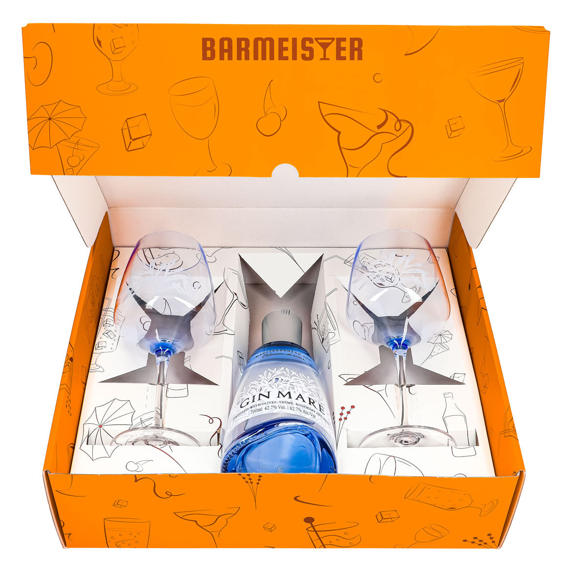 Coffret cadeau Gin Mare 0,7 l 42,7 % + verre ballon Copa I Orange – Vue 2