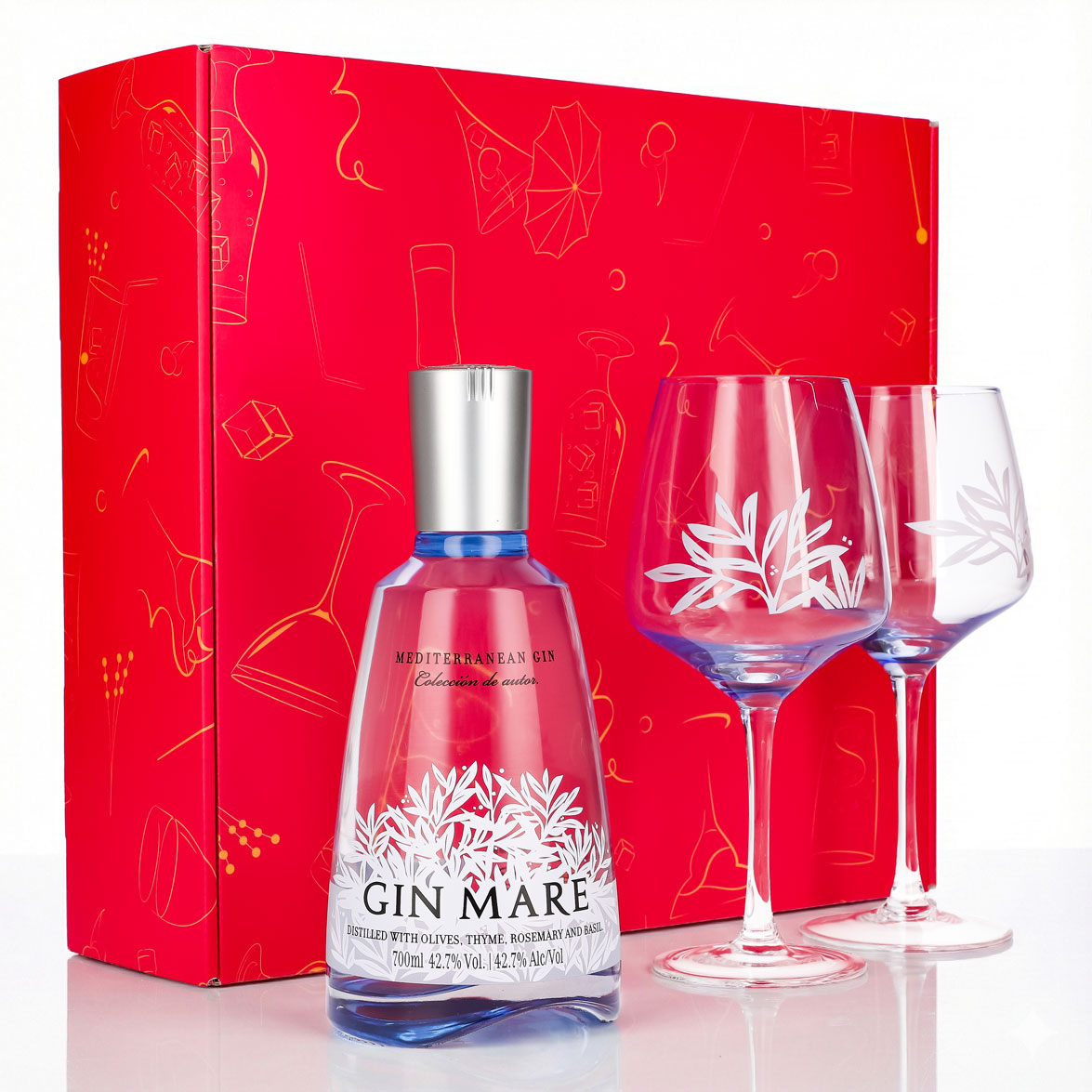 Coffret cadeau Gin Mare 0,7 l 42,7 % + verre ballon Copa I Pink