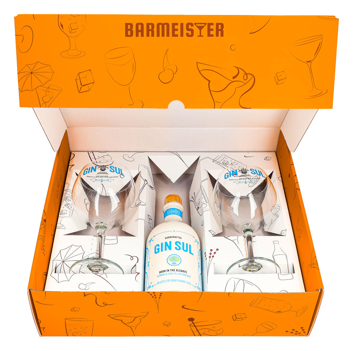 Coffret cadeau Gin Sul 0,5 l 43,5 % + verre ballon I Orange – Vue 2