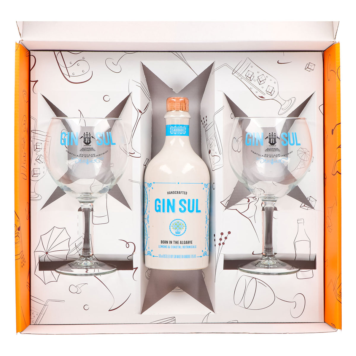 Coffret cadeau Gin Sul 0,5 l 43,5 % + verre ballon I Orange – Vue 4