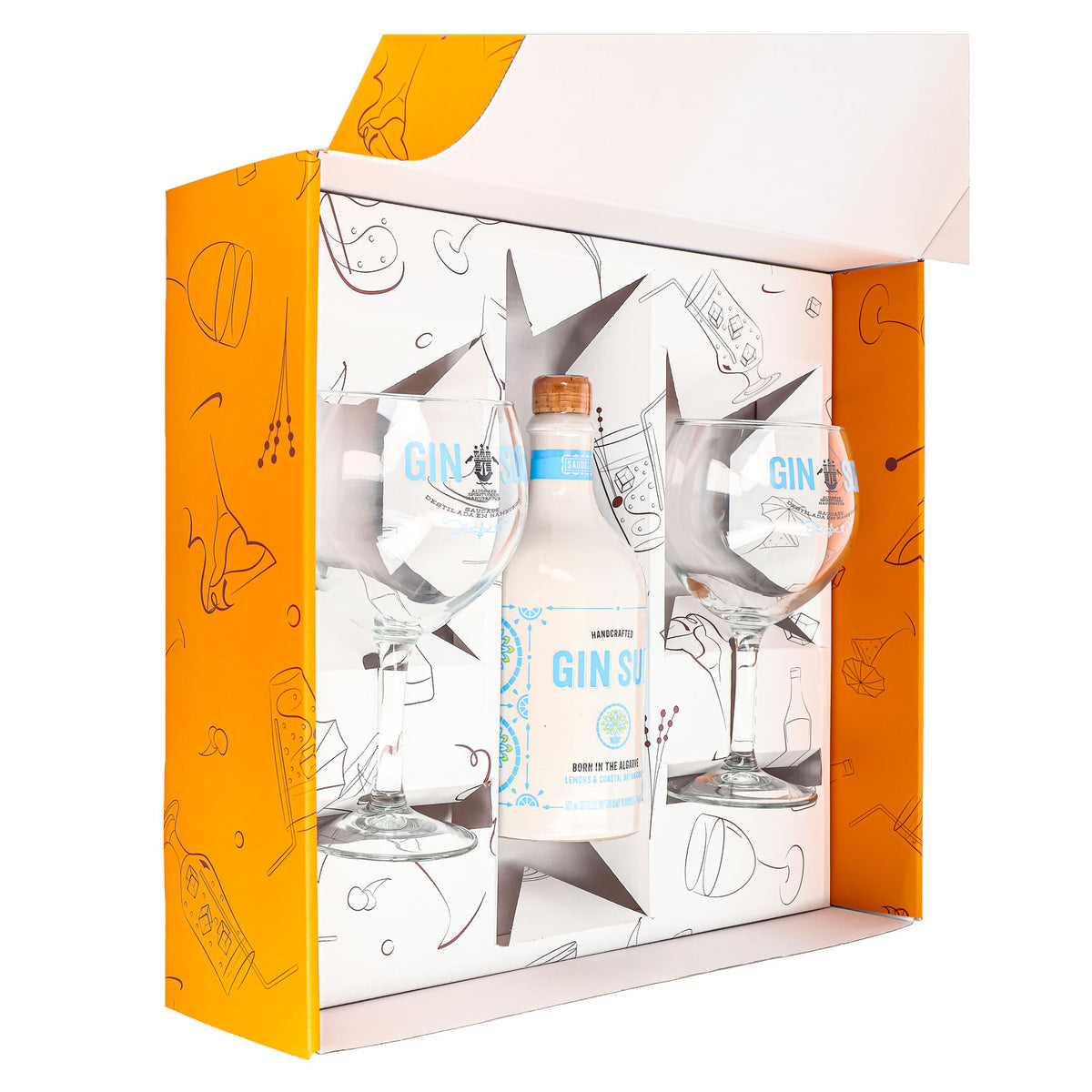 Coffret cadeau Gin Sul 0,5 l 43,5 % + verre ballon I Orange – Vue 5