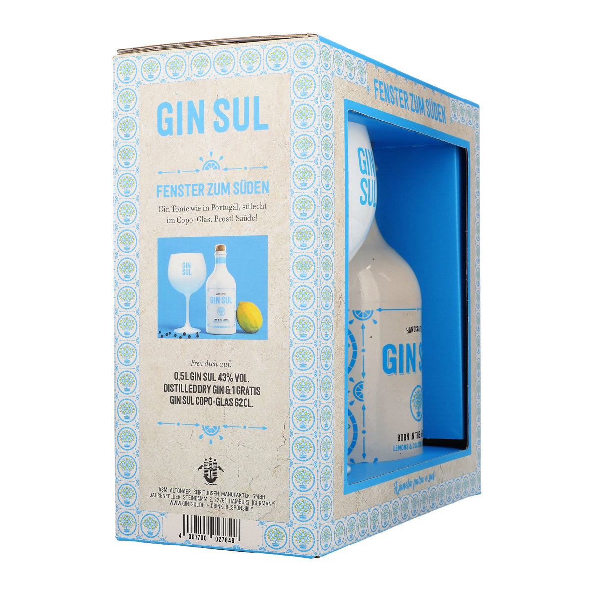 Coffret cadeau Gin Sul « Fenêtre sur le sud » 0,5 l 43 % vol. + 1 verre Copa 0,6 l – Vue 4