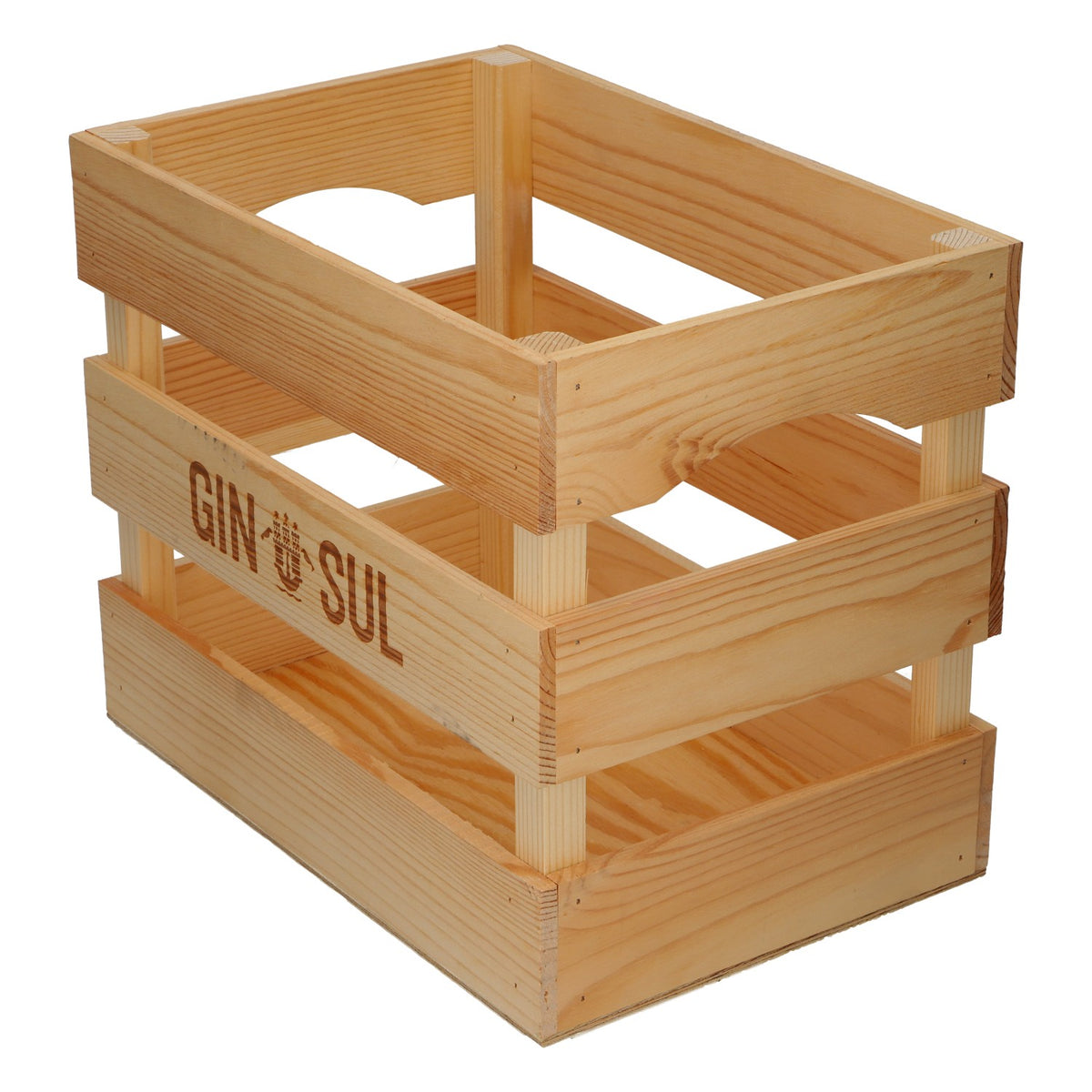 Caisse en bois Gin Sul pour 2 bouteilles de gin – Caisse en bois pour décoration de bar – Vue 4