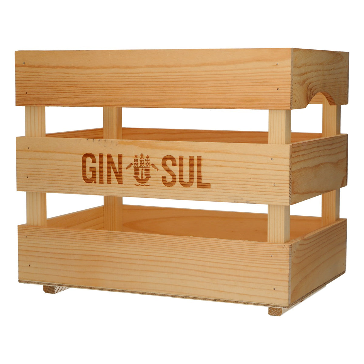 Caisse en bois Gin Sul pour 2 bouteilles de gin – Caisse en bois pour décoration de bar – Vue 5