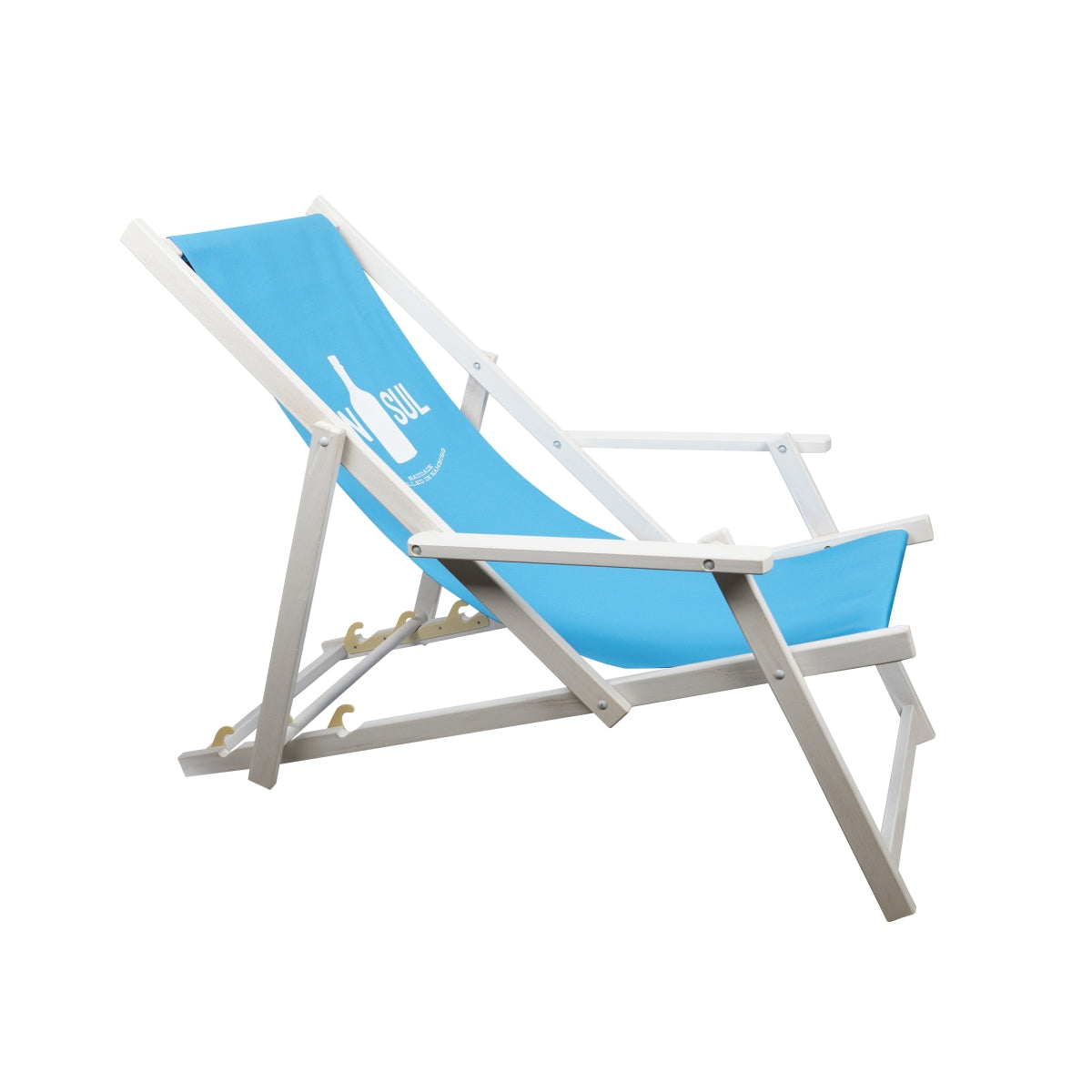 Gin Sul Chaise longue bleue Chaise de plage Transat Tabouret Lounge Jardin Bar – Vue 2