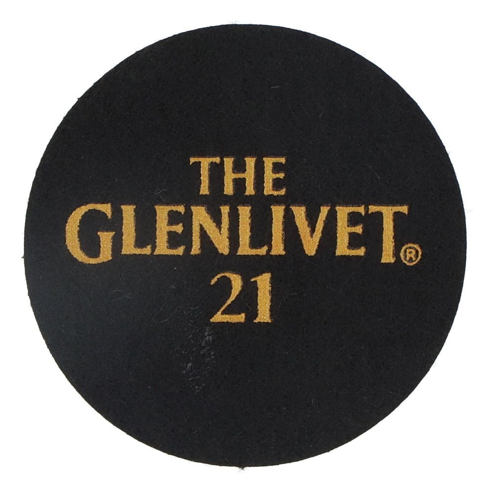 Sous-verres en feutre Glenlivet Whisky Sous-verres en verre Noir 6,2 cm de diamètre « Glenlivet 21 »