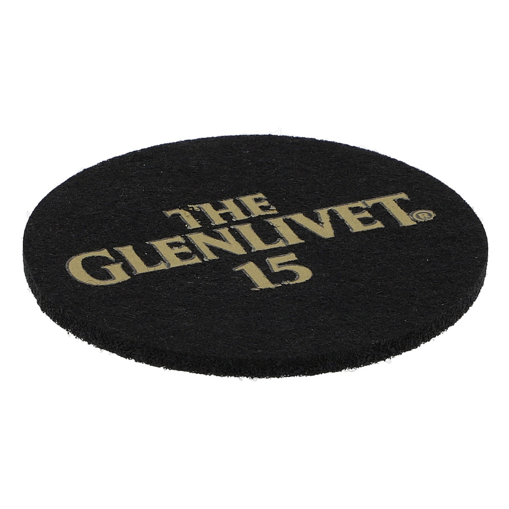 Sous-verres en feutre Glenlivet Whisky Sous-verres en verre Noir 6,2 cm de diamètre « Glenlivet 15 »