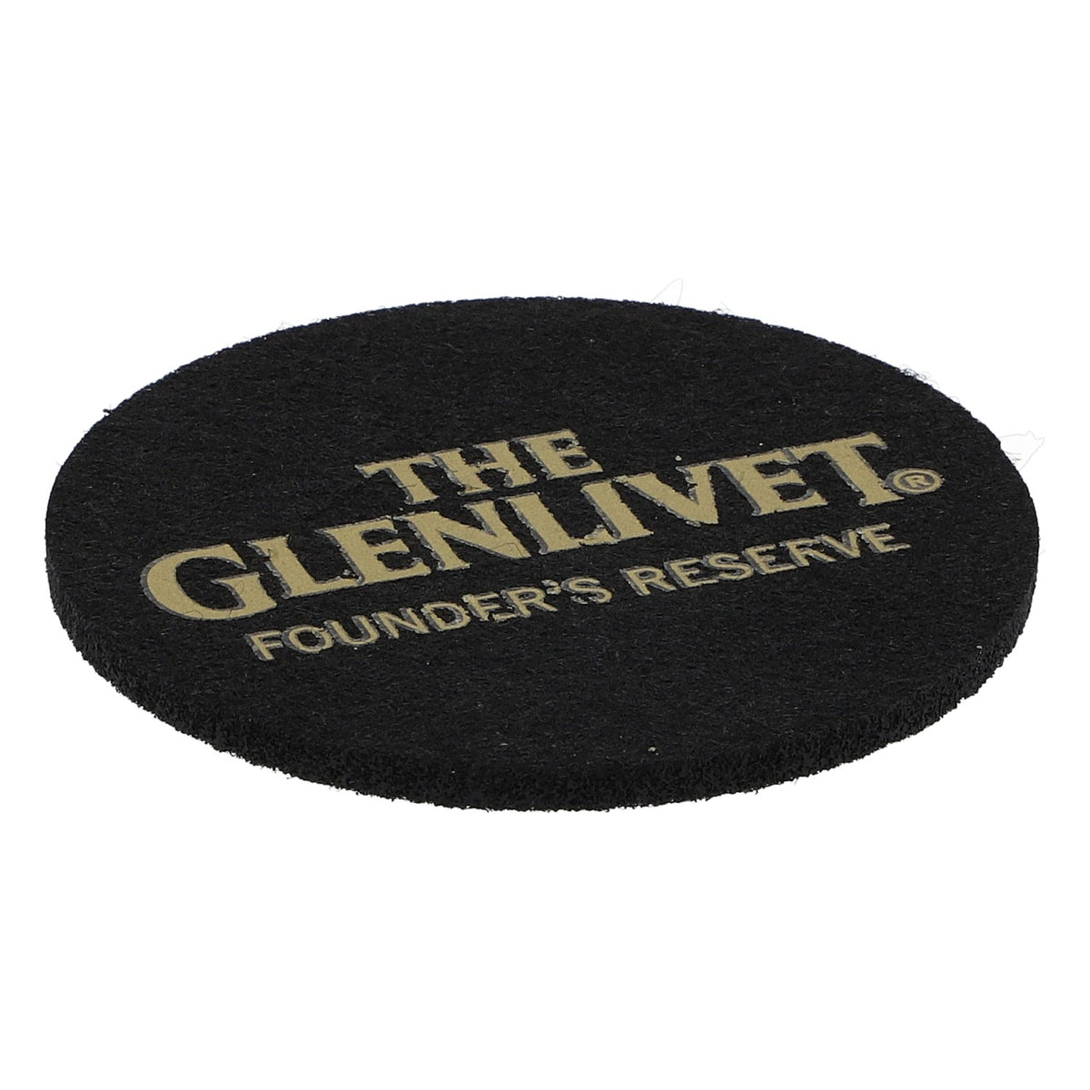 Sous-verres en feutre Glenlivet Whisky Sous-verres en verre Noir 6,2 cm de diamètre « Glenlivet Founders Reserve »