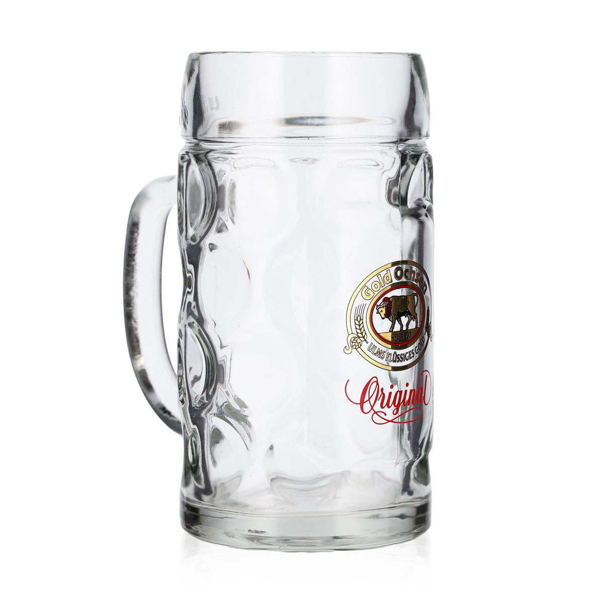 Verre à bière Gold Ochsen, chope de 0,5 l, logo doré – Vue 2