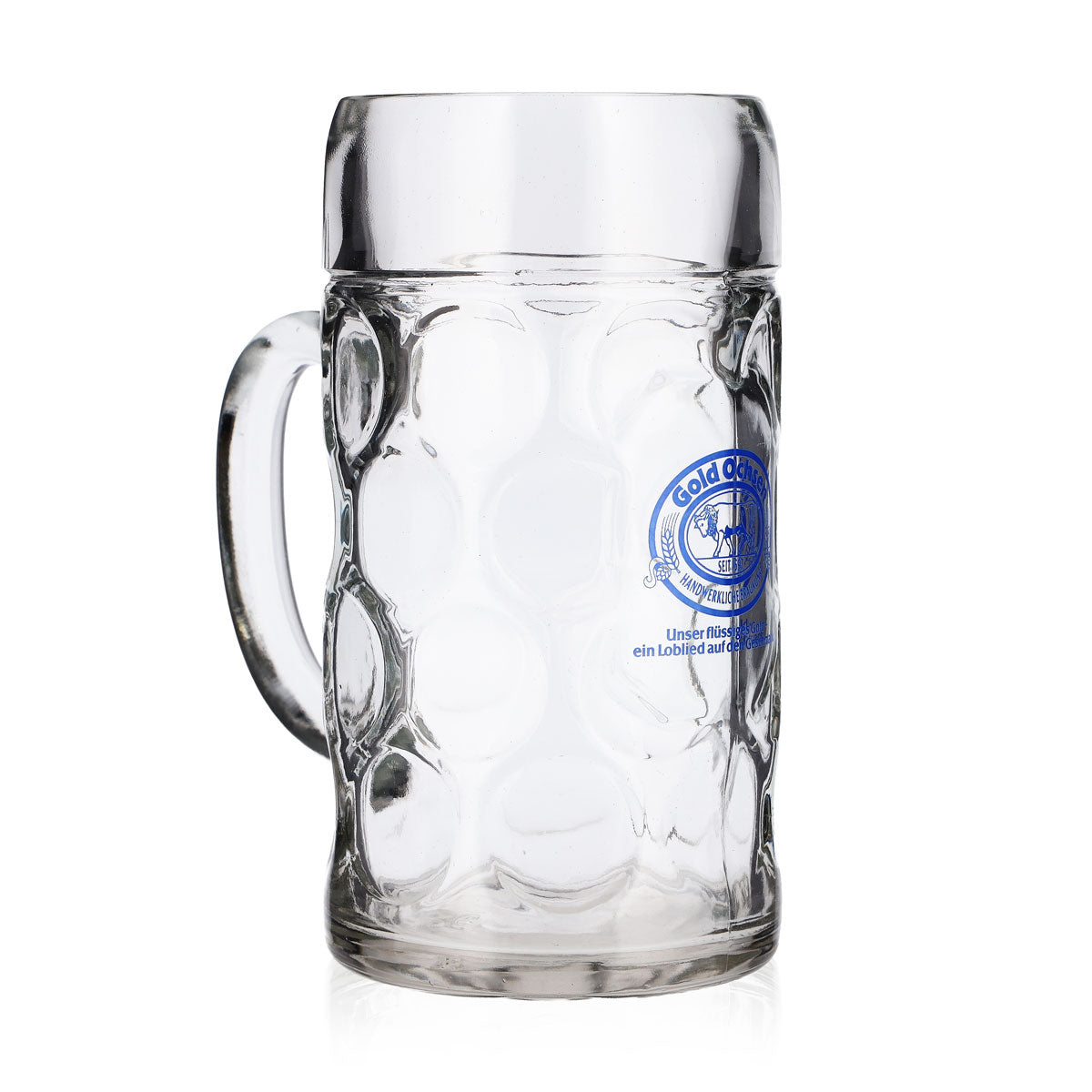 Verre à bière Gold Ochsen, chope de 1 l, logo bleu – Vue 2